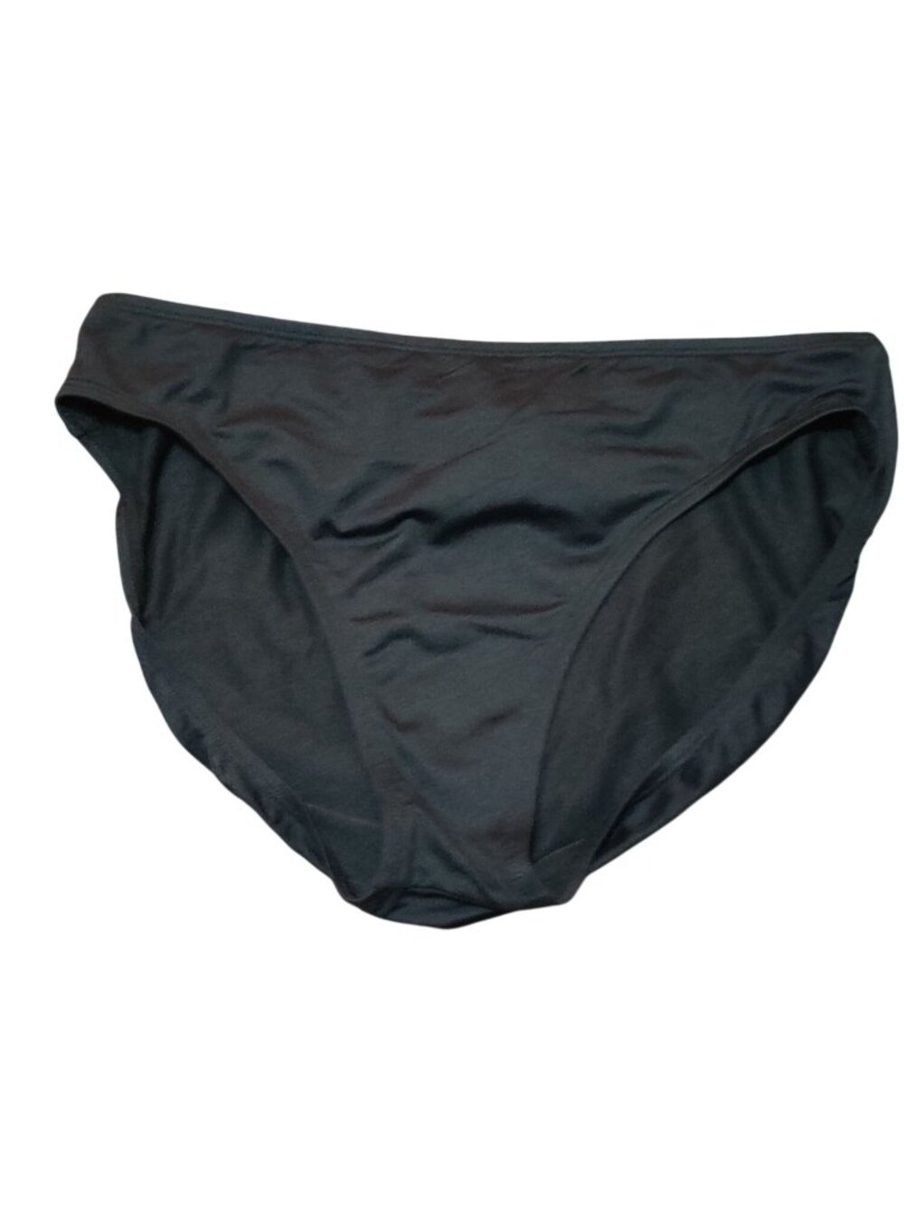Jantzen Swim Bottom Sz 12 Black Classic Bikini Brief Full Coverage Solid Minimal